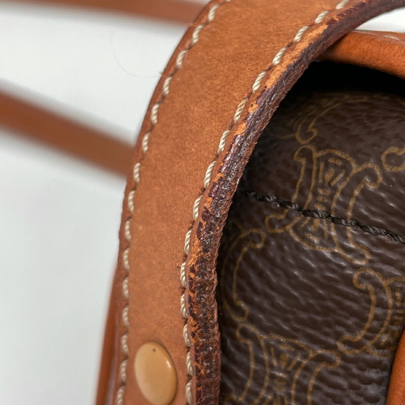 Celine Macadam Pattern Diagonal Canvas Shoulder Bag Brown - Picture 5 of 7